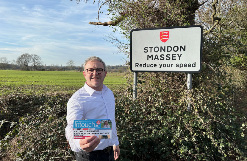 Conservative Group Leader Cllr Will Russell in Stondon Massey