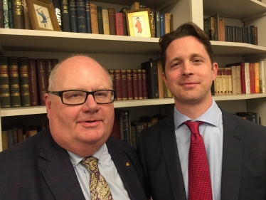 Former MP, Sir Eric Pickles with newly selected parliamentary candidate, Alex Burghart